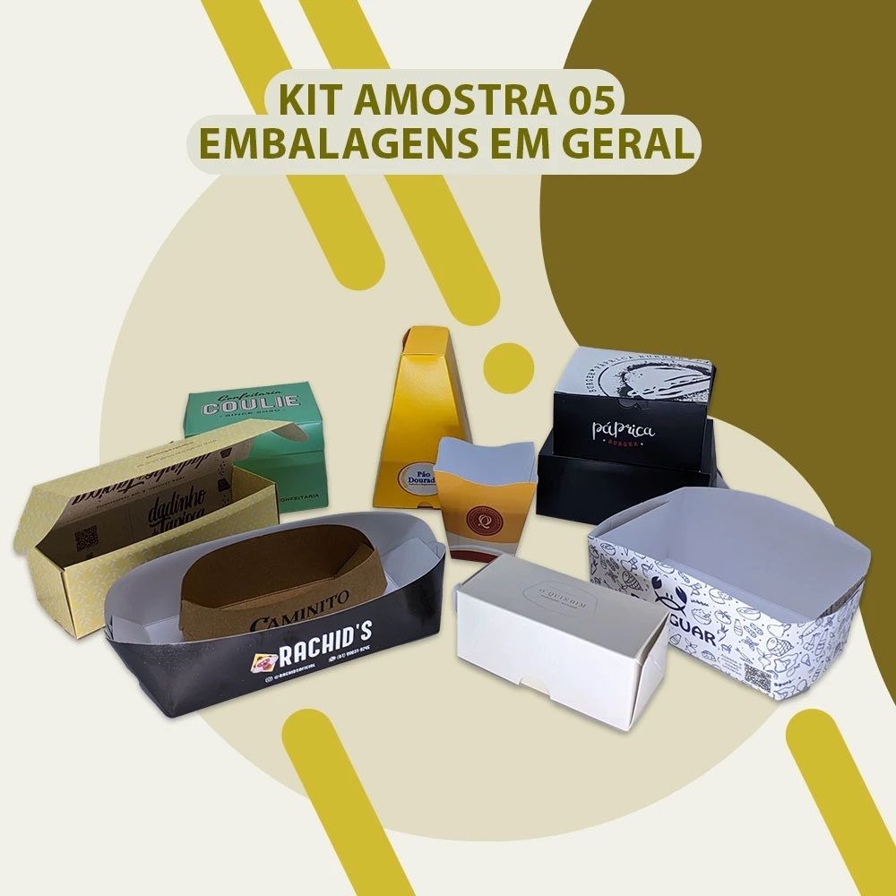 KIT AMOSTRAS EMBALAGENS DE PAPEL BIODEGRADÁVEL EM GERAL 05 - 10 UNIDADES